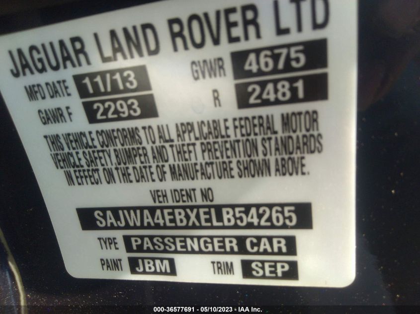2014 JAGUAR XK TOURING SAJWA4EBXELB54265