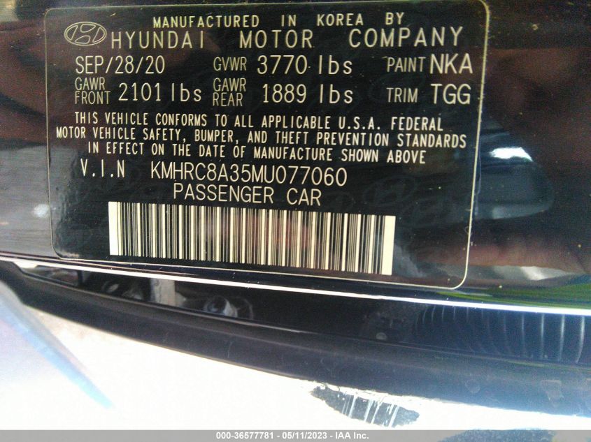 2021 HYUNDAI VENUE SEL - KMHRC8A35MU077060