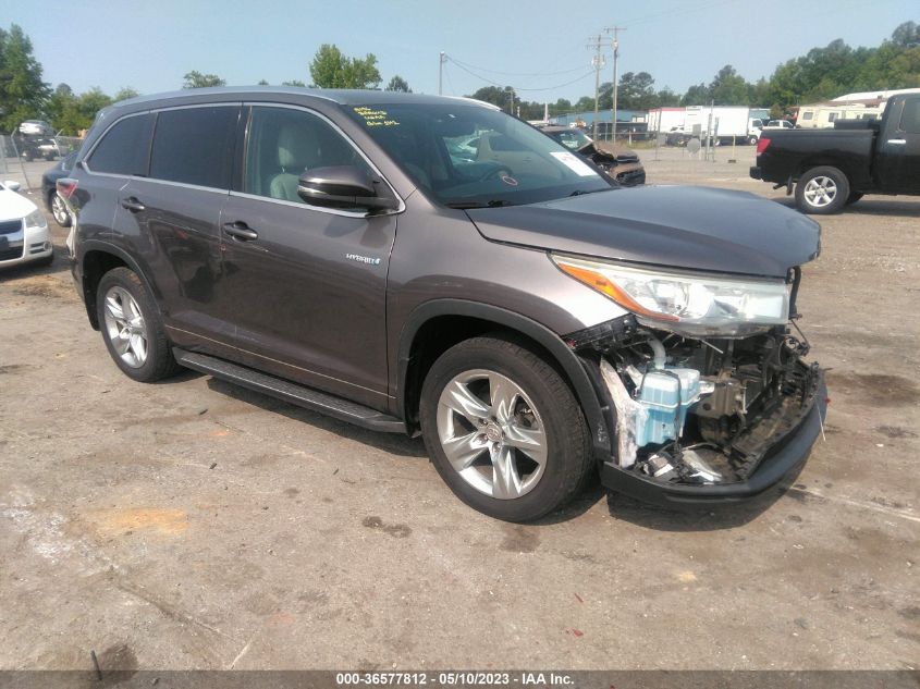 2015 TOYOTA HIGHLANDER HYBRID LIMITED - 5TDDCRFH6FS011570