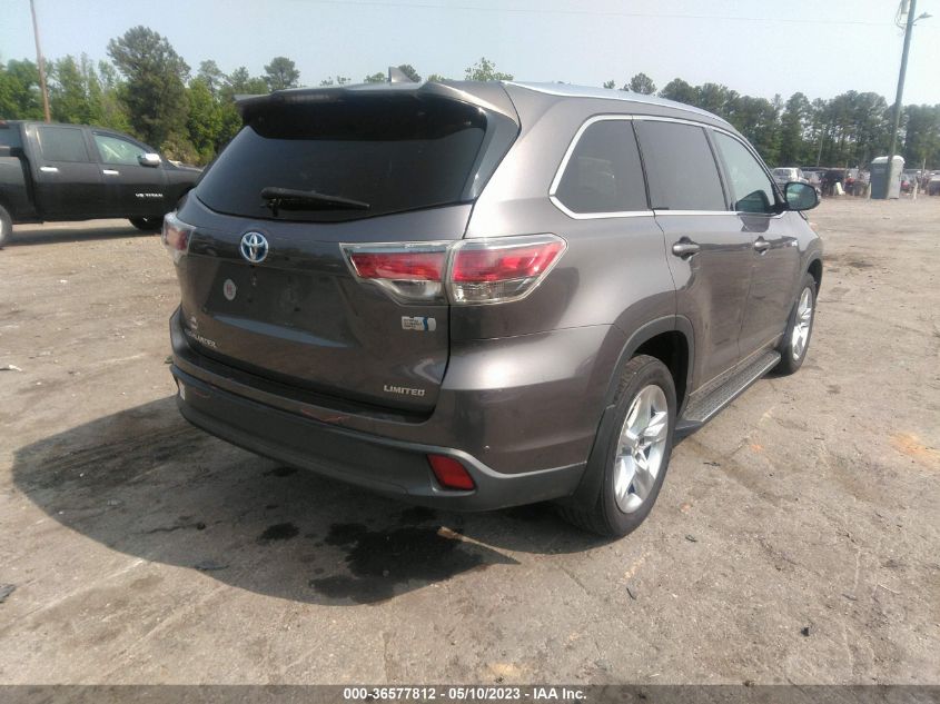 2015 TOYOTA HIGHLANDER HYBRID LIMITED - 5TDDCRFH6FS011570