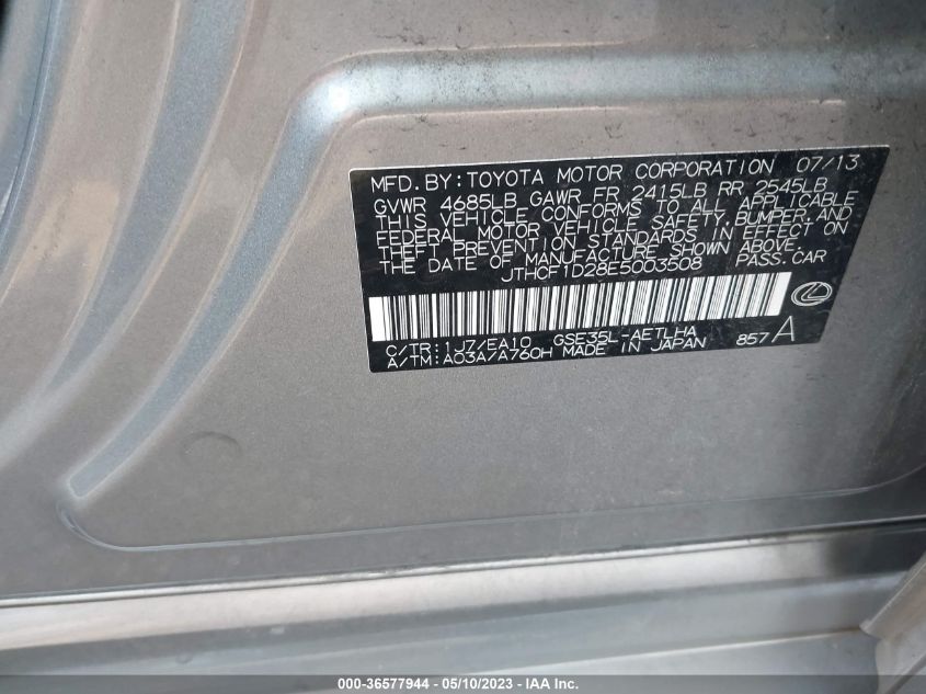 2014 LEXUS IS 250 - JTHCF1D28E5003508