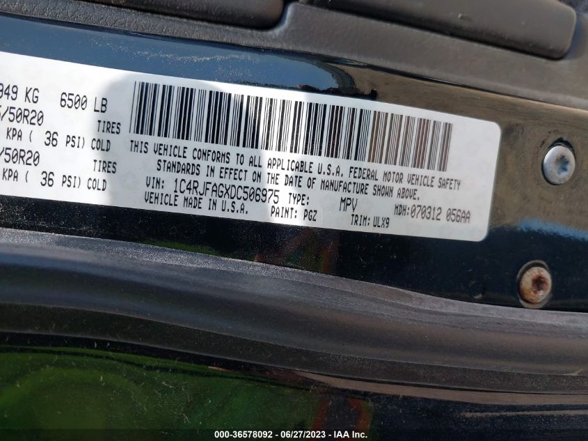 2013 JEEP GRAND CHEROKEE LAREDO - 1C4RJFAGXDC506975