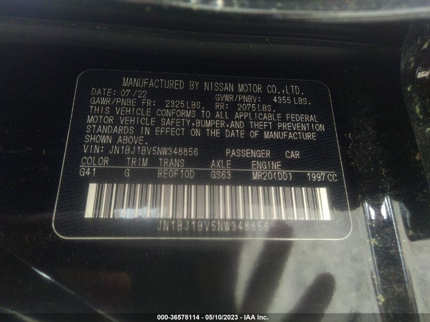 2022 NISSAN ROGUE SPORT SV - JN1BJ1BV5NW348856