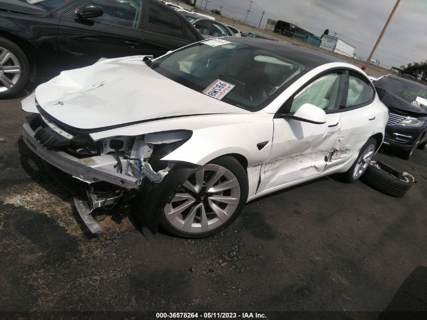 2022 TESLA MODEL 3 - 5YJ3E1EA3NF296596