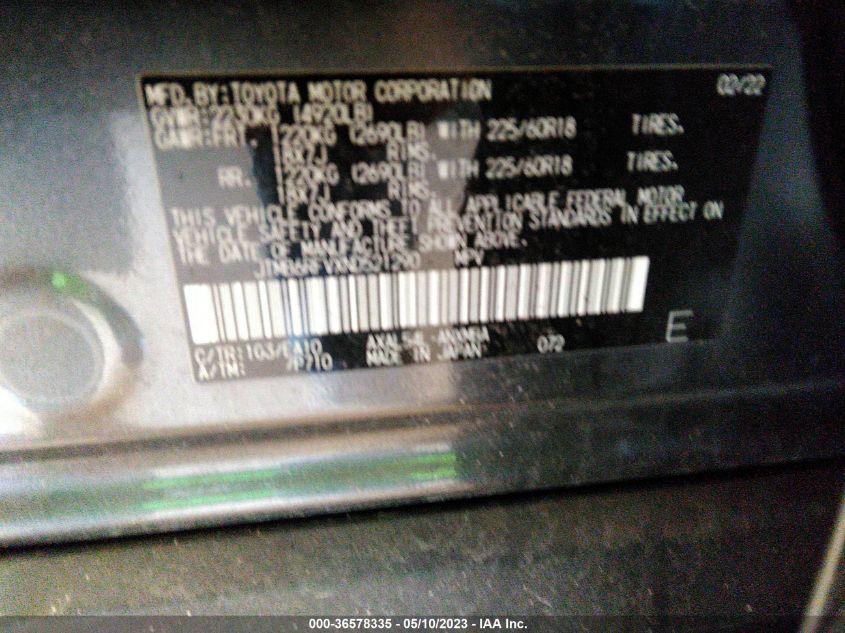 2022 TOYOTA RAV4 HYBRID XLE PREMIUM - JTMB6RFVXND521290