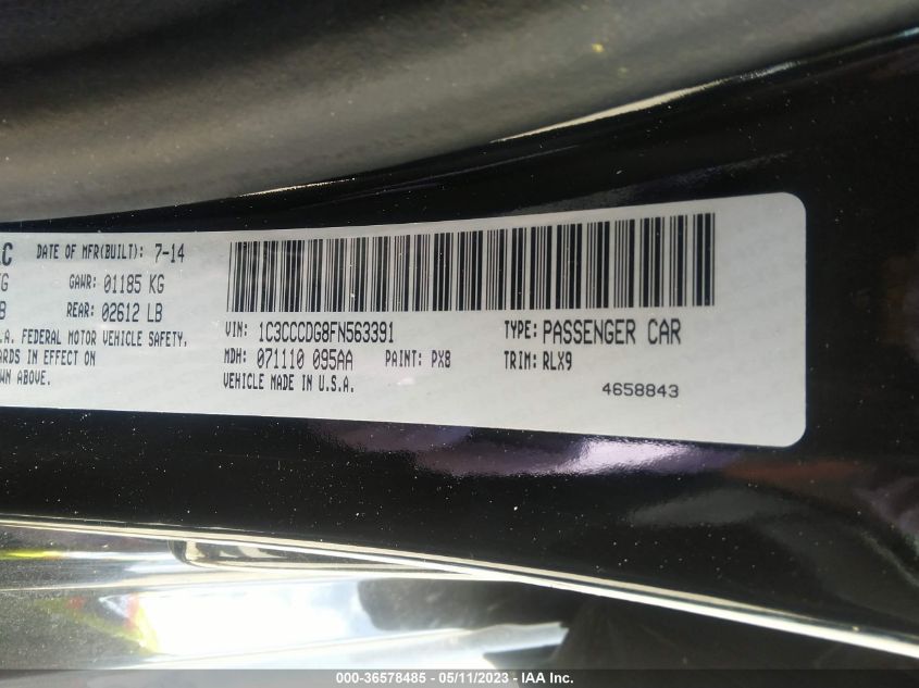 2015 CHRYSLER 200 S - 1C3CCCDG8FN563391