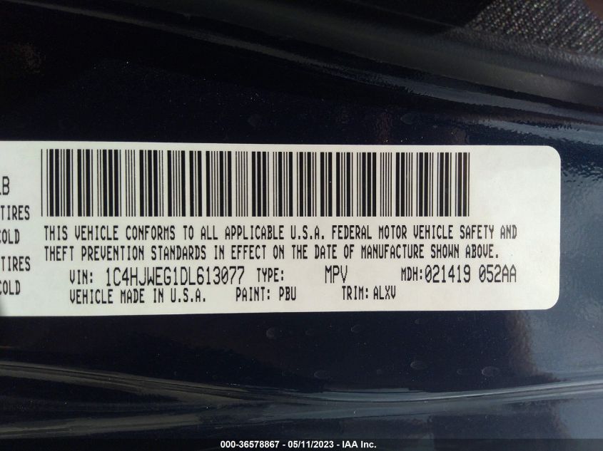 2013 JEEP WRANGLER UNLIMITED SAHARA - 1C4HJWEG1DL613077