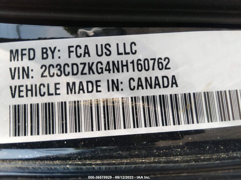 2022 DODGE CHALLENGER GT - 2C3CDZKG4NH160762