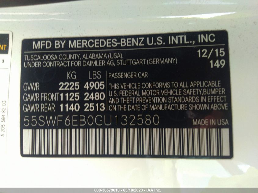 2016 MERCEDES-BENZ C-CLASS C 450 AMG - 55SWF6EB0GU132580