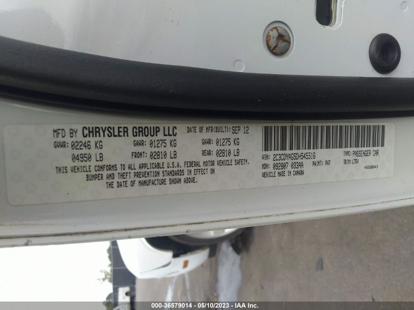2013 DODGE CHALLENGER SXT - 2C3CDYAG5DH545516