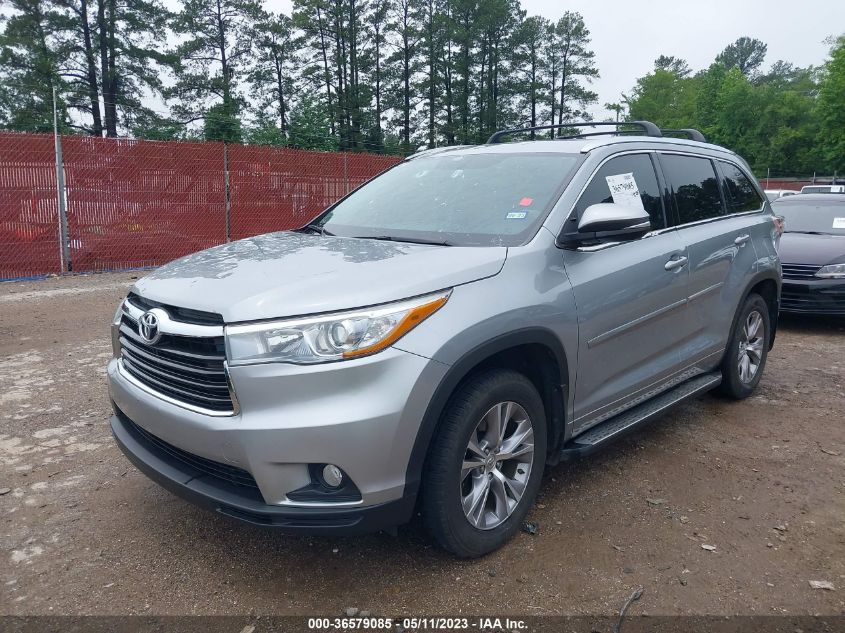 2015 TOYOTA HIGHLANDER XLE - 5TDKKRFH9FS102925