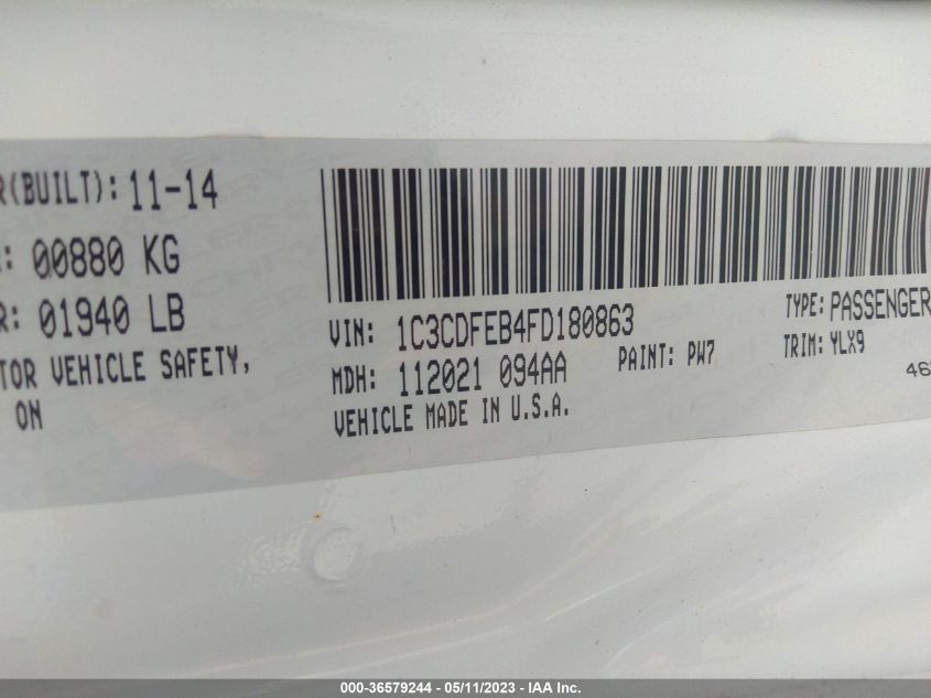 2015 DODGE DART GT - 1C3CDFEB4FD180863