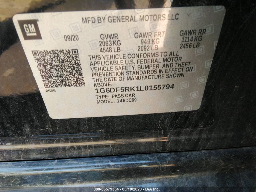 2020 CADILLAC CT4 PREMIUM LUXURY 1G6DF5RK1L0155794