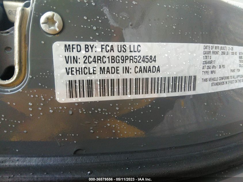 2023 CHRYSLER PACIFICA TOURING L - 2C4RC1BG9PR524584
