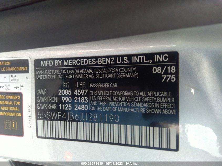 2018 MERCEDES-BENZ C-CLASS C 300 - 55SWF4JB6JU281190