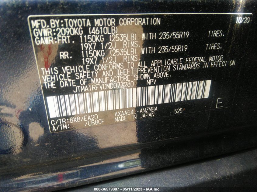 2021 TOYOTA RAV4 XLE PREMIUM - JTMA1RFV0MD073280
