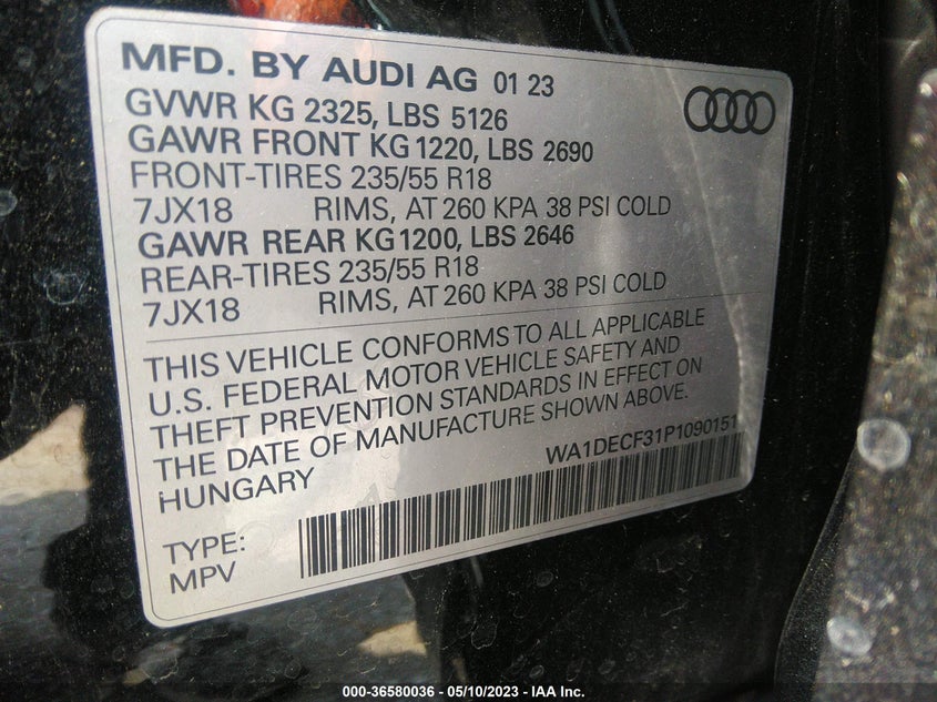 VIN WA1DECF31P1090151 2023 AUDI Q3 S LINE PREMIUM