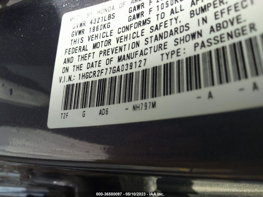 2016 HONDA ACCORD SEDAN EX - 1HGCR2F77GA039127