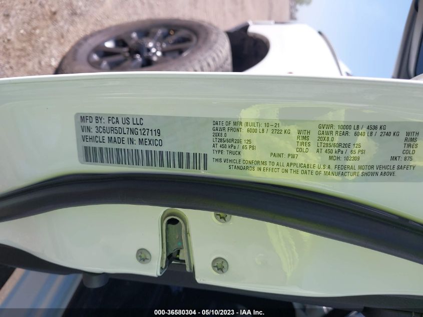2022 RAM 2500 BIG HORN - 3C6UR5DL7NG127119