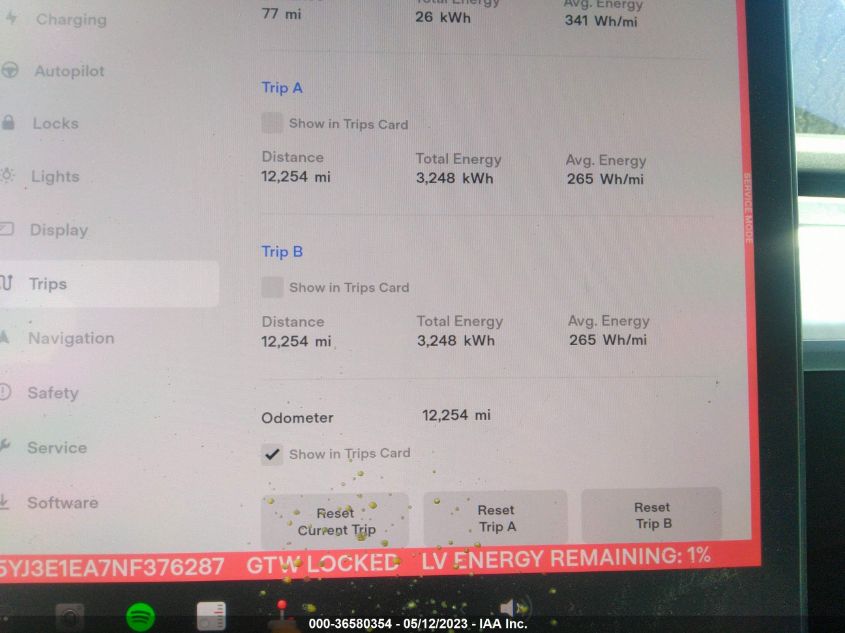 2022 TESLA MODEL 3 - 5YJ3E1EA7NF376287