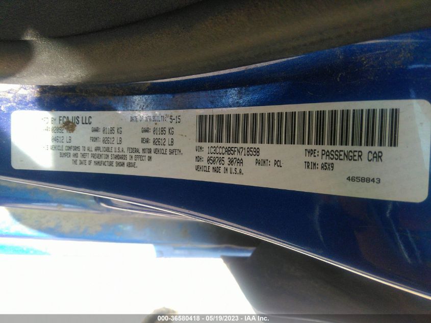 2015 CHRYSLER 200 LIMITED - 1C3CCCAB5FN718598