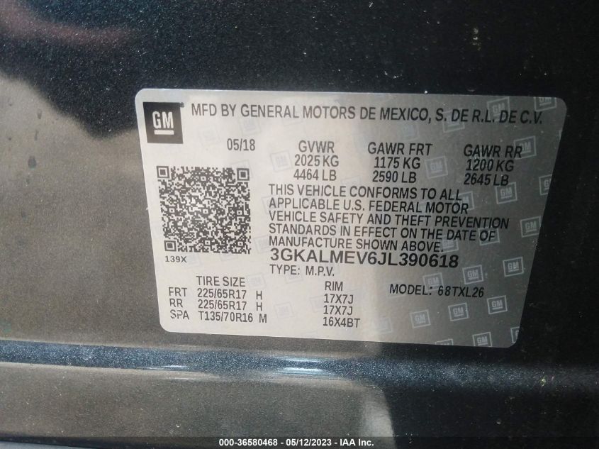 2018 GMC TERRAIN SLE - 3GKALMEV6JL390618