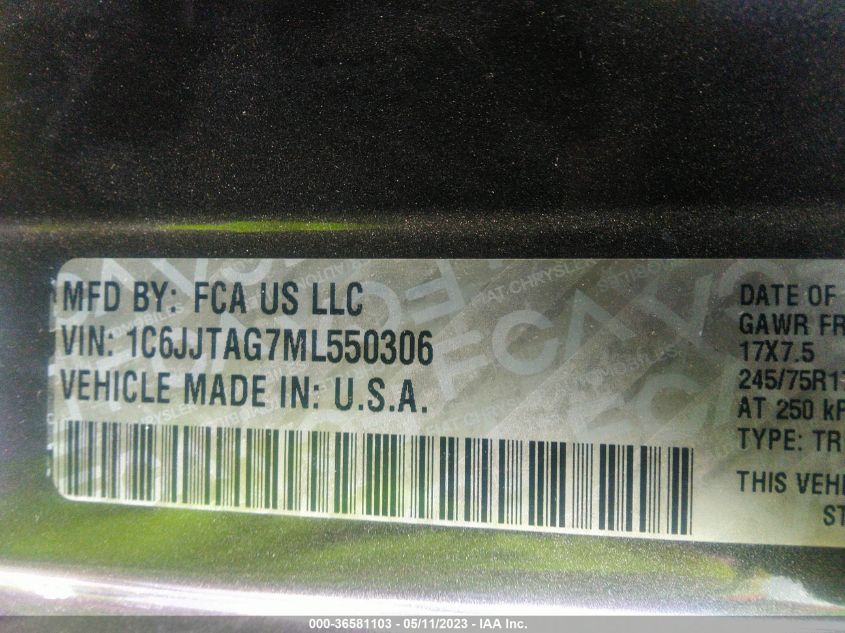 2021 JEEP GLADIATOR SPORT S - 1C6JJTAG7ML550306