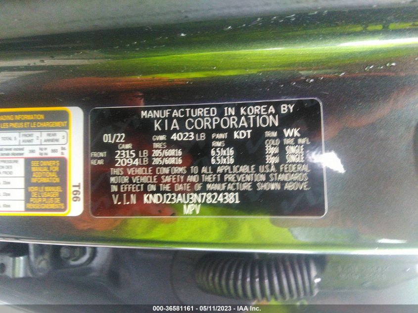 2022 KIA SOUL LX - KNDJ23AU3N7824381