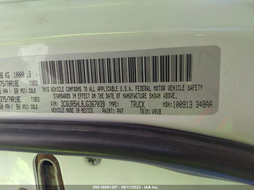 2018 RAM 2500 TRADESMAN - 3C6UR5HL8JG367039