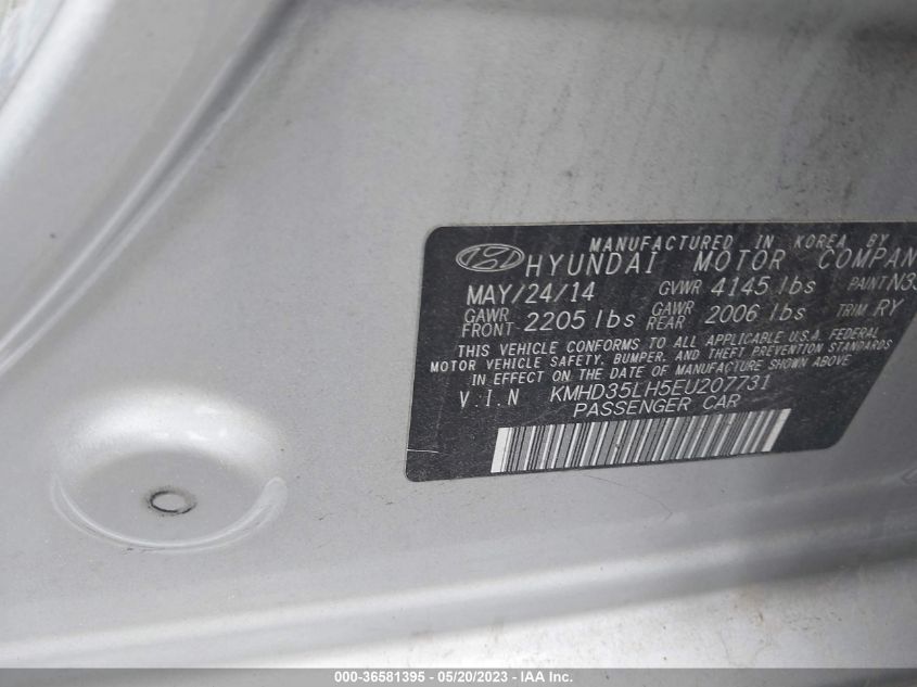 2014 HYUNDAI ELANTRA GT - KMHD35LH5EU207731