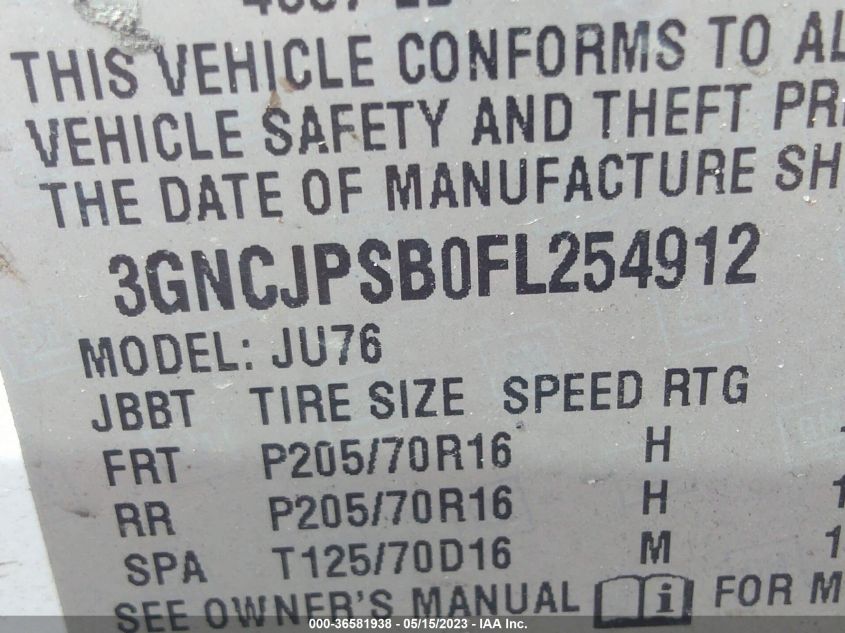2015 CHEVROLET TRAX LS - 3GNCJPSB0FL254912