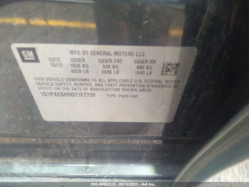2013 CHEVROLET CRUZE LS - 1G1PA5SH8D7167739
