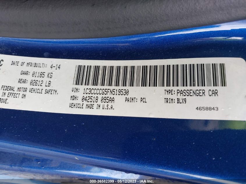 2015 CHRYSLER 200 C - 1C3CCCCG5FN519530