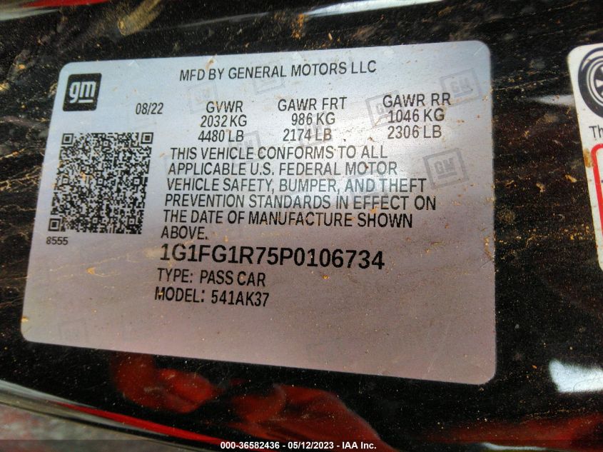 2023 CHEVROLET CAMARO 2SS - 1G1FG1R75P0106734