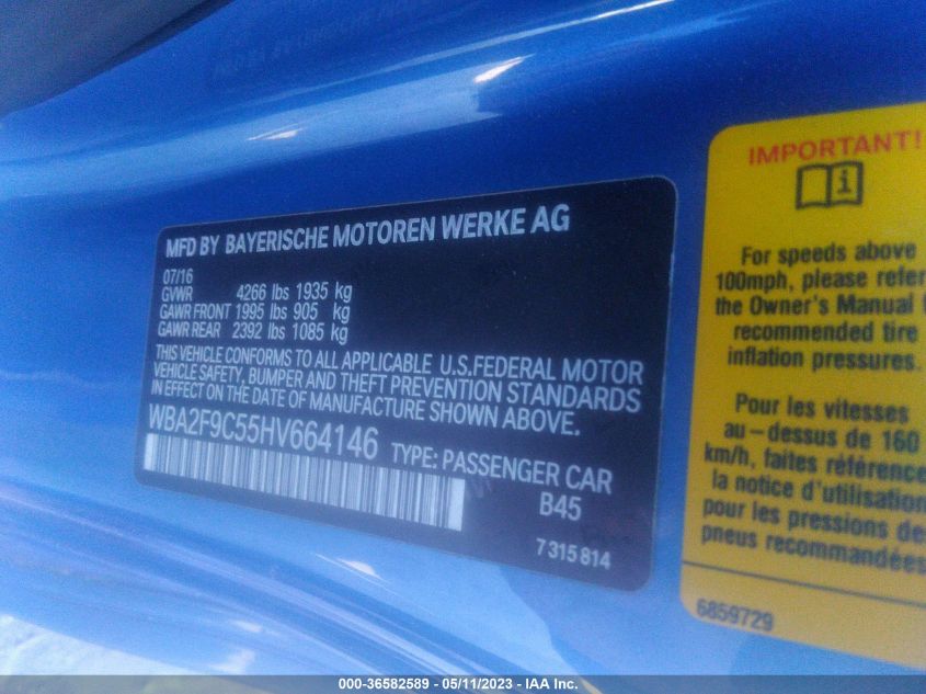 2017 BMW 2 SERIES 230I - WBA2F9C55HV664146