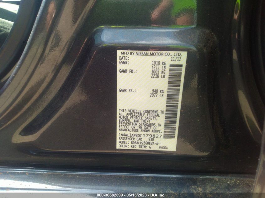 2013 NISSAN ALTIMA 2.5 S - 1N4AL3AP8DC179827