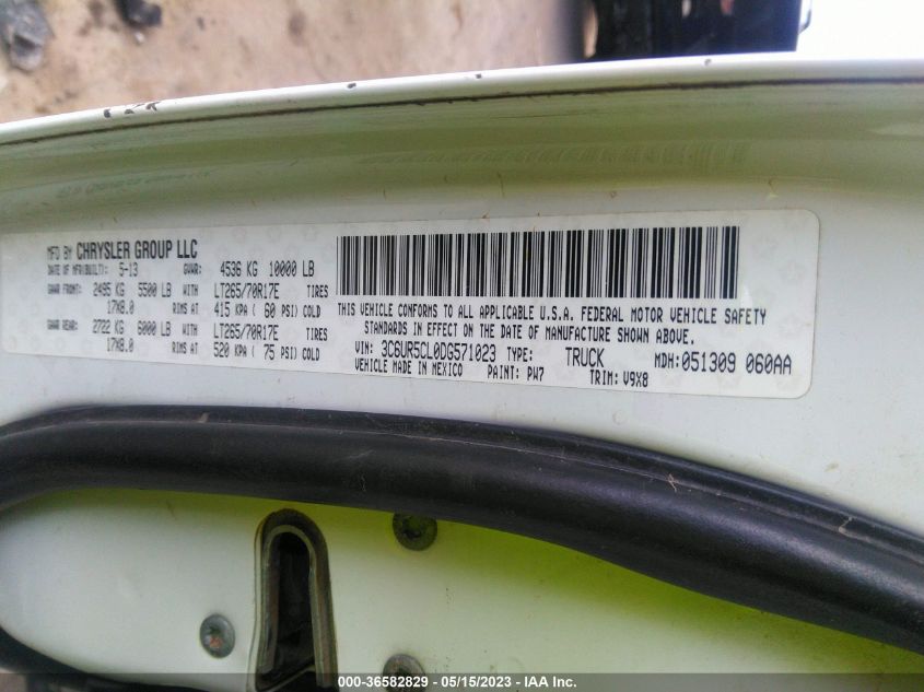 2013 RAM 2500 TRADESMAN - 3C6UR5CL0DG571023
