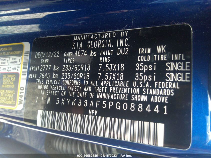 2023 KIA SPORTAGE EX - 5XYK33AF5PG088441
