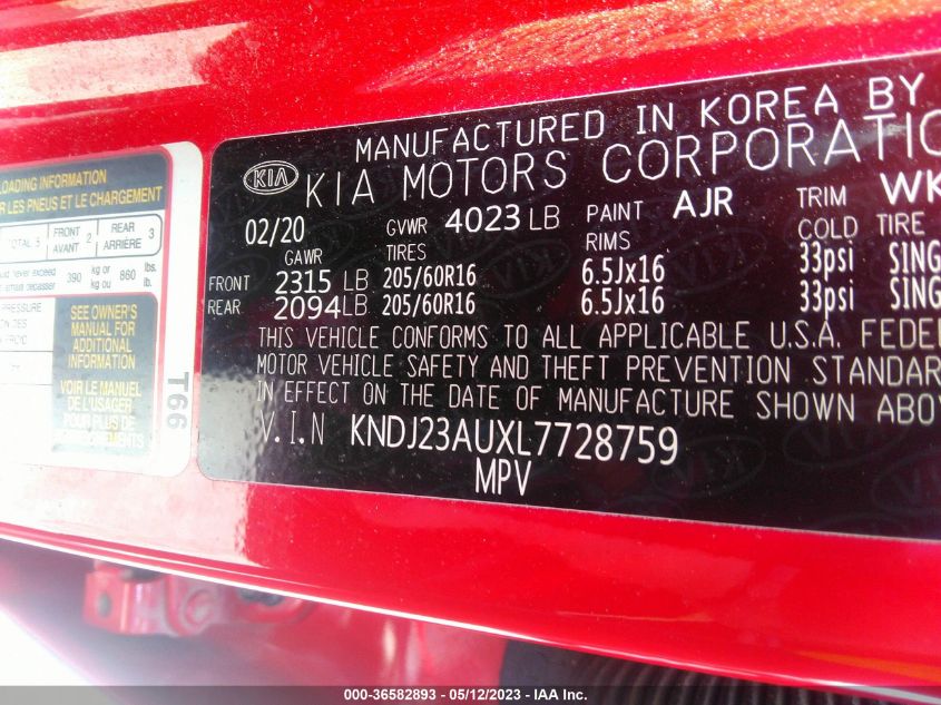 2020 KIA SOUL LX - KNDJ23AUXL7728759