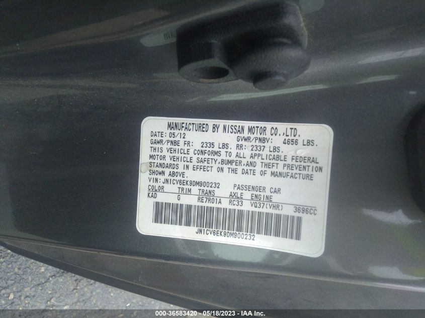 2013 INFINITI G37 COUPE JOURNEY JN1CV6EK9DM900232