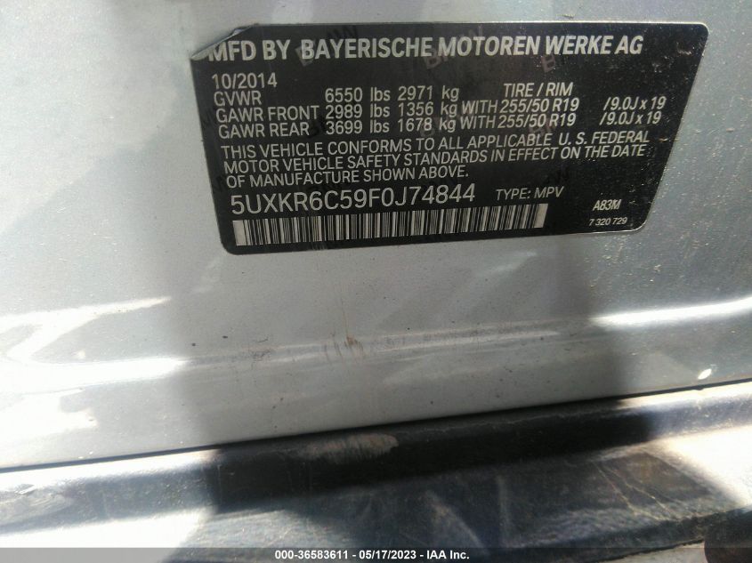 5UXKR6C59F0J74844 2015 BMW X5, photo no. 9