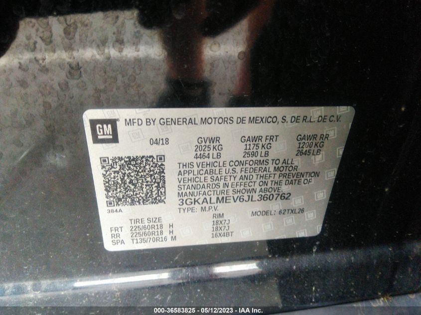 2018 GMC TERRAIN SLE - 3GKALMEV6JL360762