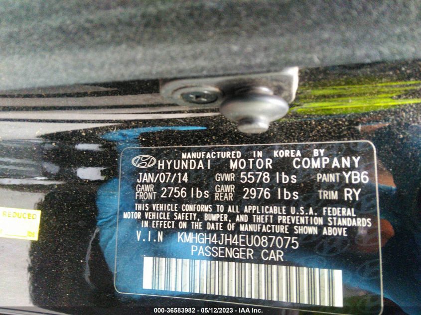 2014 HYUNDAI EQUUS SIGNATURE - KMHGH4JH4EU087075