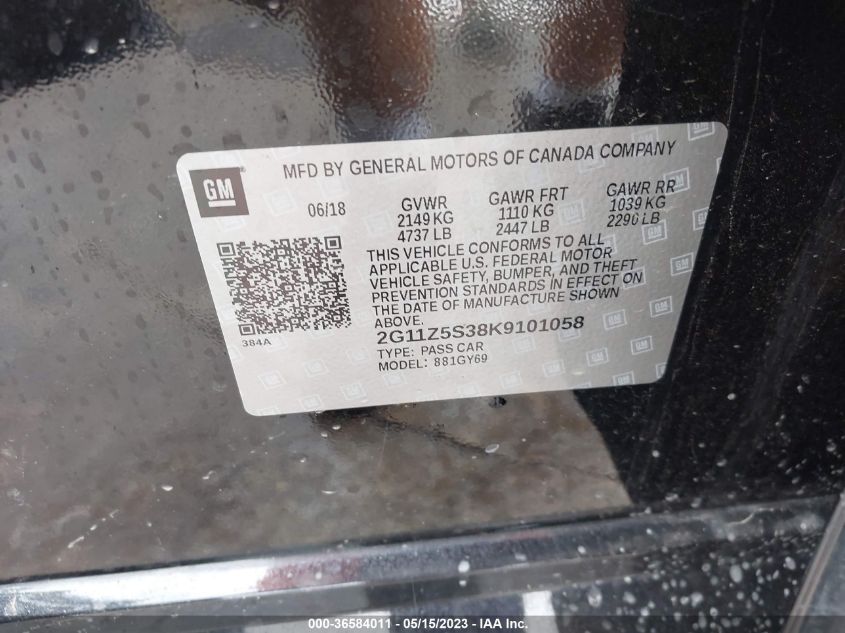 2019 CHEVROLET IMPALA LT - 2G11Z5S38K9101058