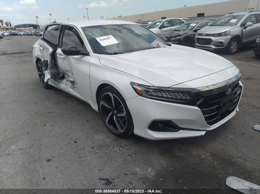 2021 HONDA ACCORD SEDAN SPORT - 1HGCV1F37MA077777