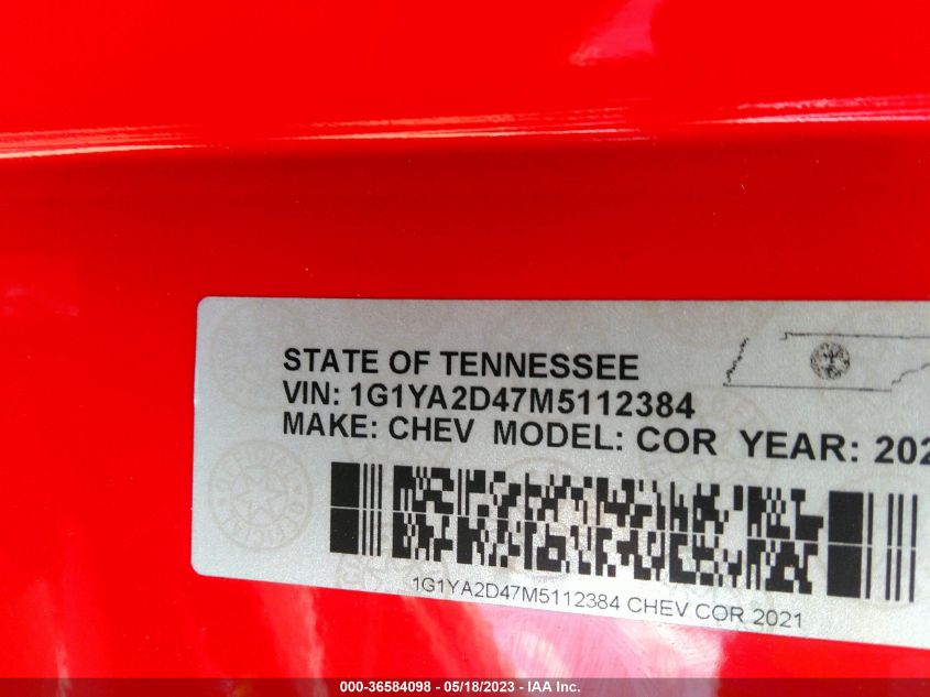 2021 CHEVROLET CORVETTE 1LT - 1G1YA2D47M5112384