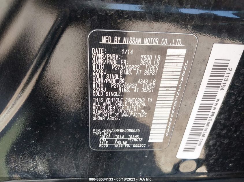 2014 INFINITI QX80 - JN8AZ2NE6E9066635