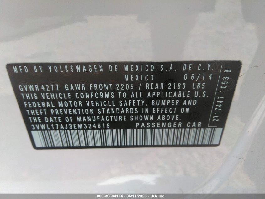 2014 VOLKSWAGEN JETTA SEDAN SEL - 3VWL17AJ3EM324619