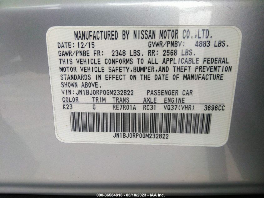 2016 INFINITI QX50 - JN1BJ0RP0GM232822