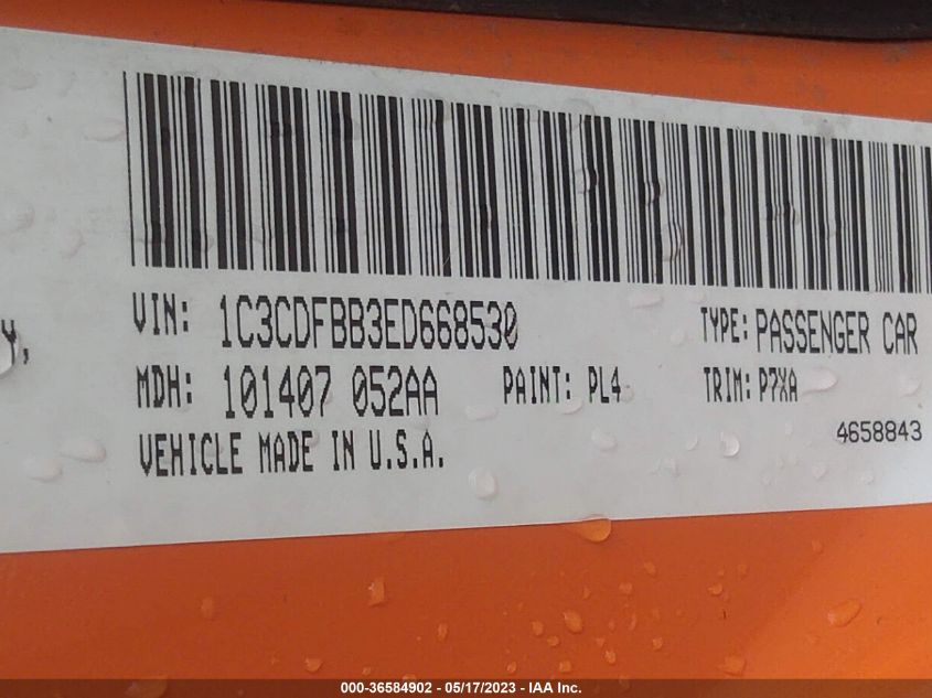 2014 DODGE DART SXT - 1C3CDFBB3ED668530